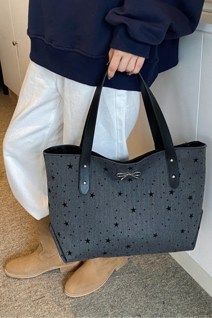 Polyester Bow Polka Dot Tote Bag - Handbag - FITGGINS