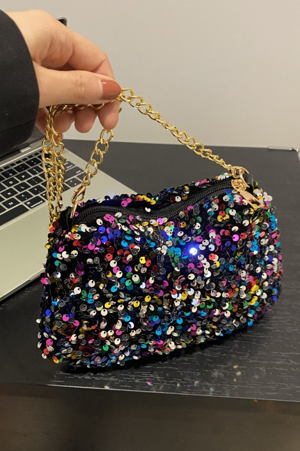 Sequin Removable Strap Shoulder Bag - Handbag - FITGGINS