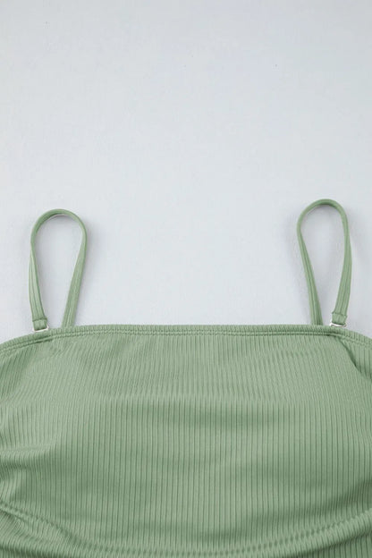 Ribbed Drawstring Sides Cutout One Piece Swimsuit Fitggins