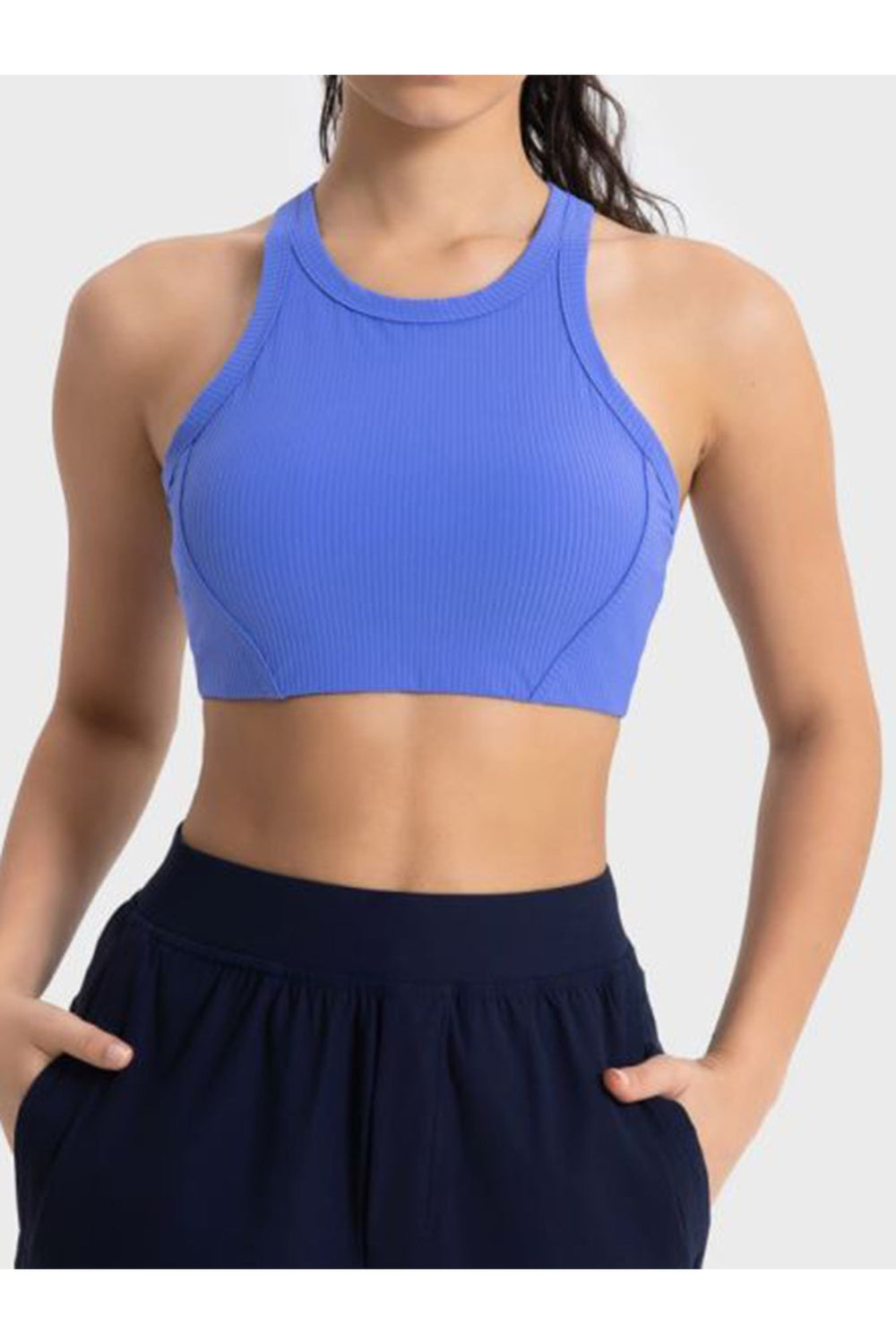 Millennia Wide Strap Cropped Sport Tank - Crop Tops & Tank Tops - FITGGINS