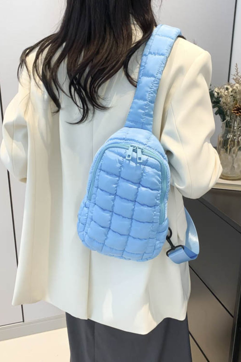 Quilted Nylon Crossbody Bag - Handbag - FITGGINS