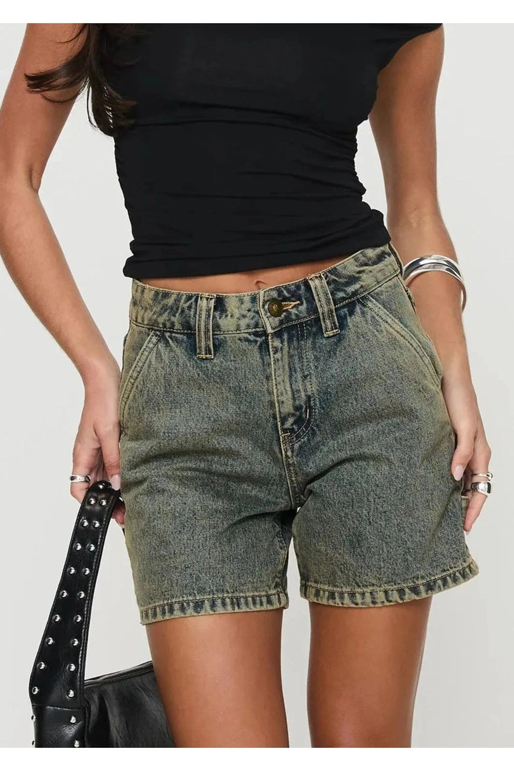 Trendy High Waist Denim Shorts for Women Fitggins