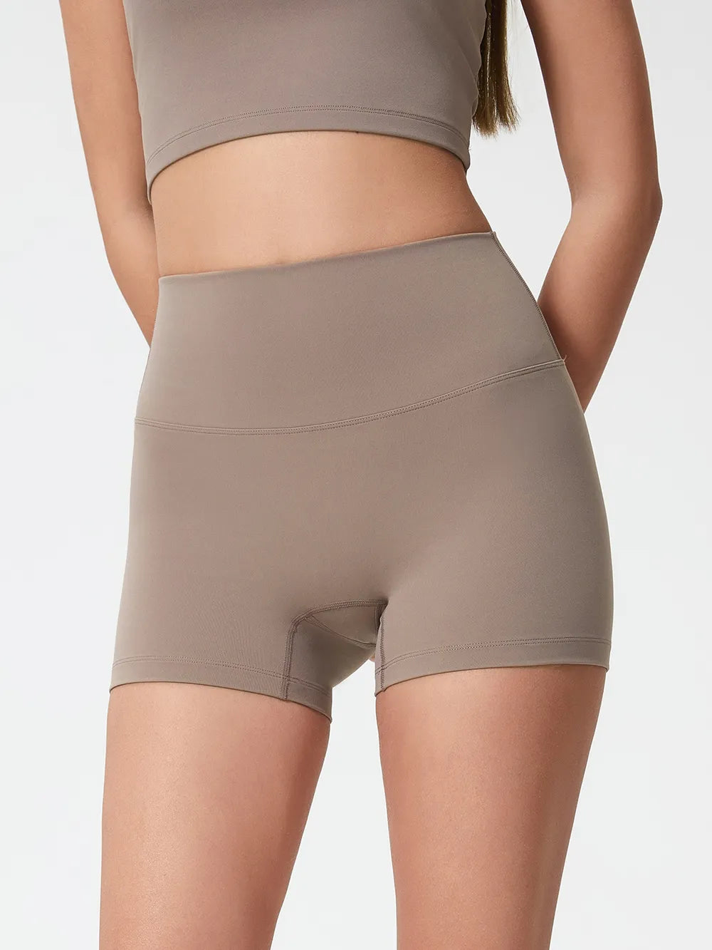 Millennia High Waist Active Shorts Mocha Fitggins