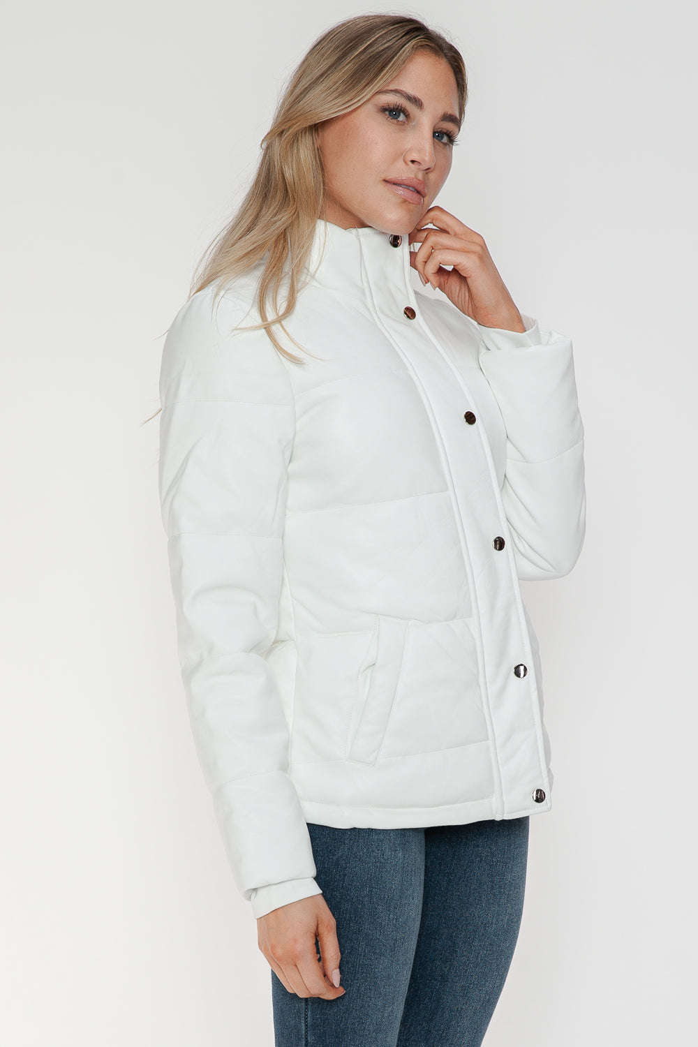 YMI Pocketed Zip Up Turtleneck Puffer Jacket - Jackets - FITGGINS