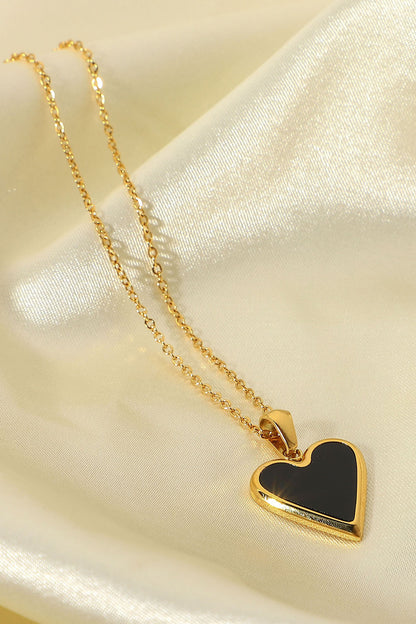 Bordered Heart Chain Necklace - Elegance & Love