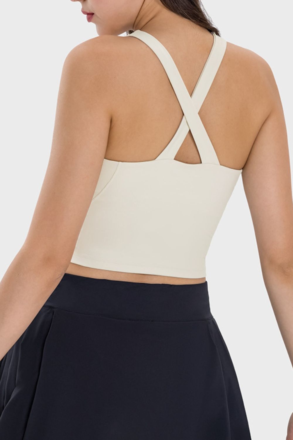 Millennia Crisscross Grecian Neck Active Cami - Crop Tops & Tank Tops - FITGGINS