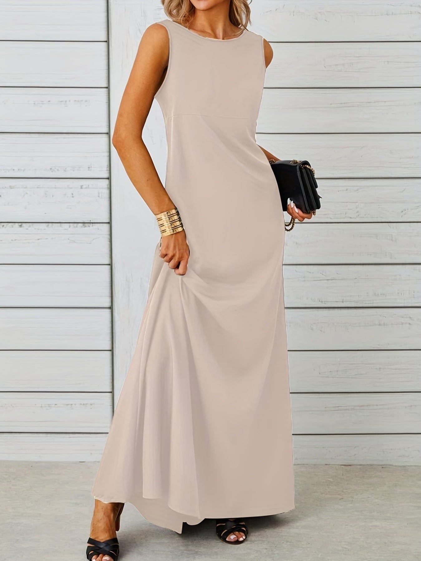 Sleeveless Flowy Maxi Dress Fitggins