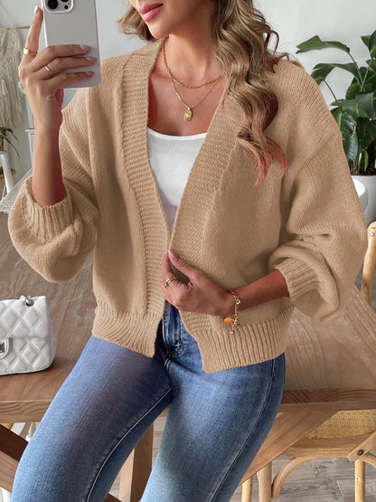 Open Front Long Sleeve Cardigan Fitggins