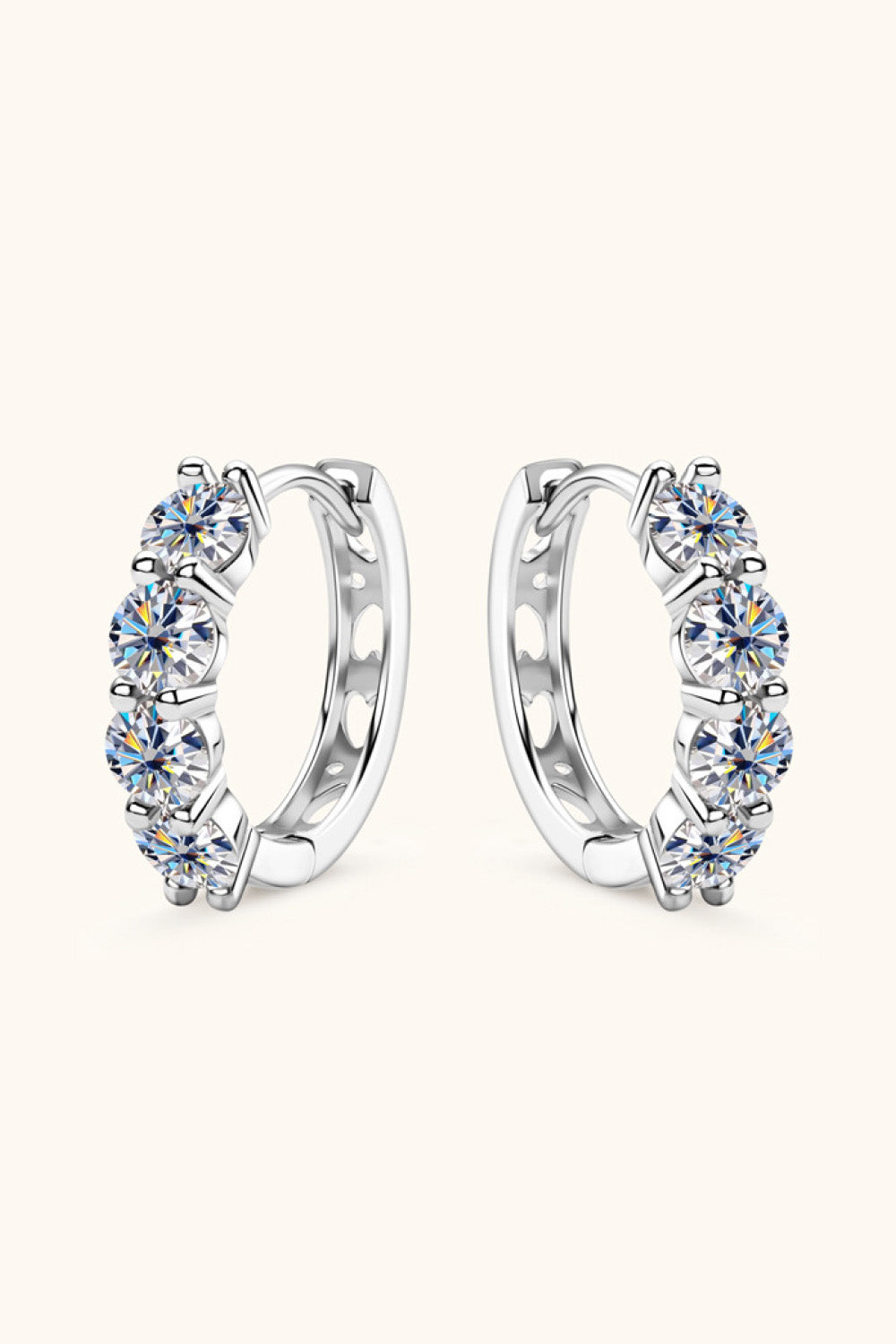 2.4 Carat Moissanite Huggie Earrings - Earrings - FITGGINS