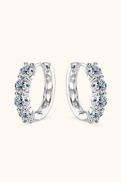 2.4 Carat Moissanite Huggie Earrings - Earrings - FITGGINS