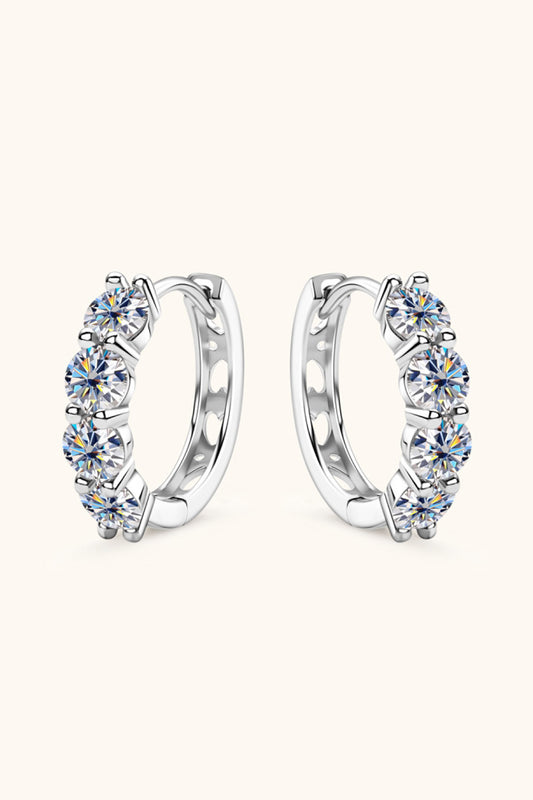 2.4 Carat Moissanite Huggie Earrings - Earrings - FITGGINS