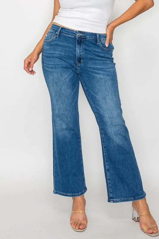bytos Full Size Cat's Whiskers Mid Rise Ankle Jeans Fitggins