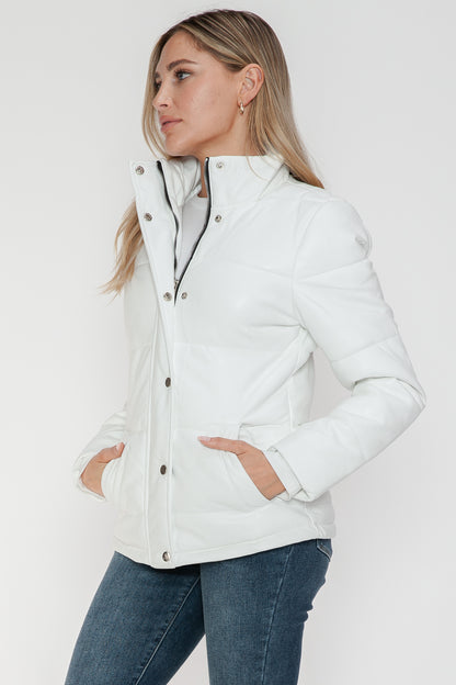 YMI Pocketed Zip Up Turtleneck Puffer Jacket - Jackets - FITGGINS