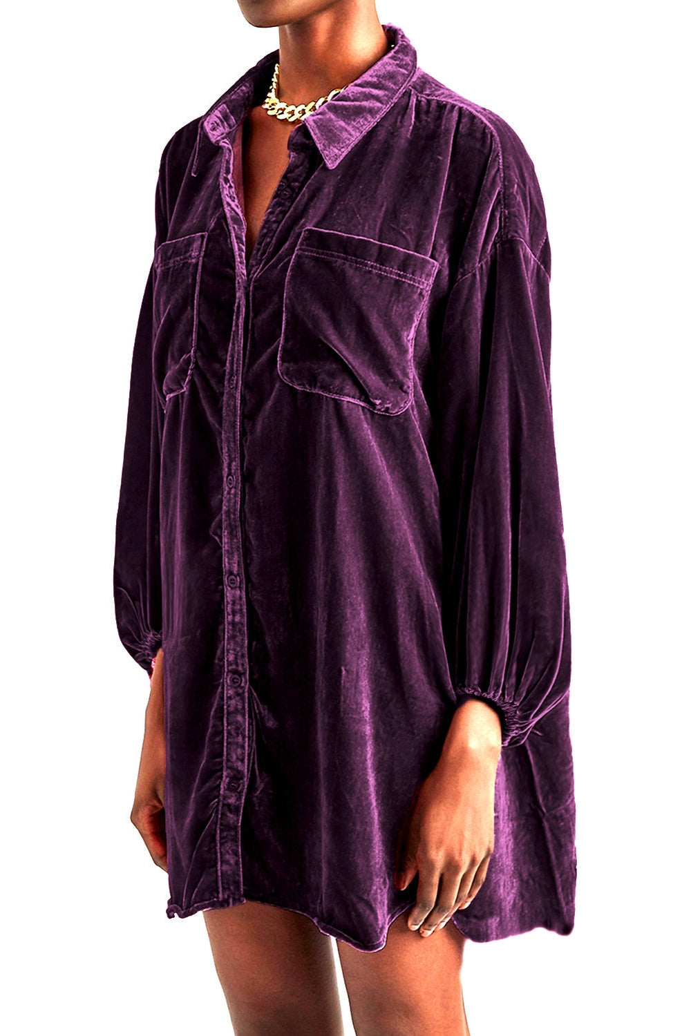 Collared Long Sleeve Button Down Shirt Fitggins