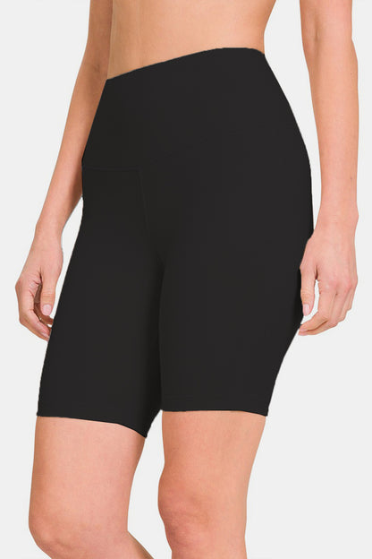 Zenana High Waist Active Shorts - Short Leggings - FITGGINS