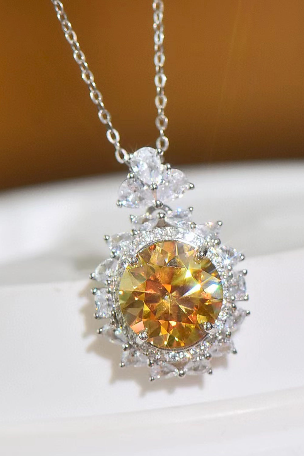 5 Carat Yellow Moissanite Pendant Necklace - Necklaces - FITGGINS