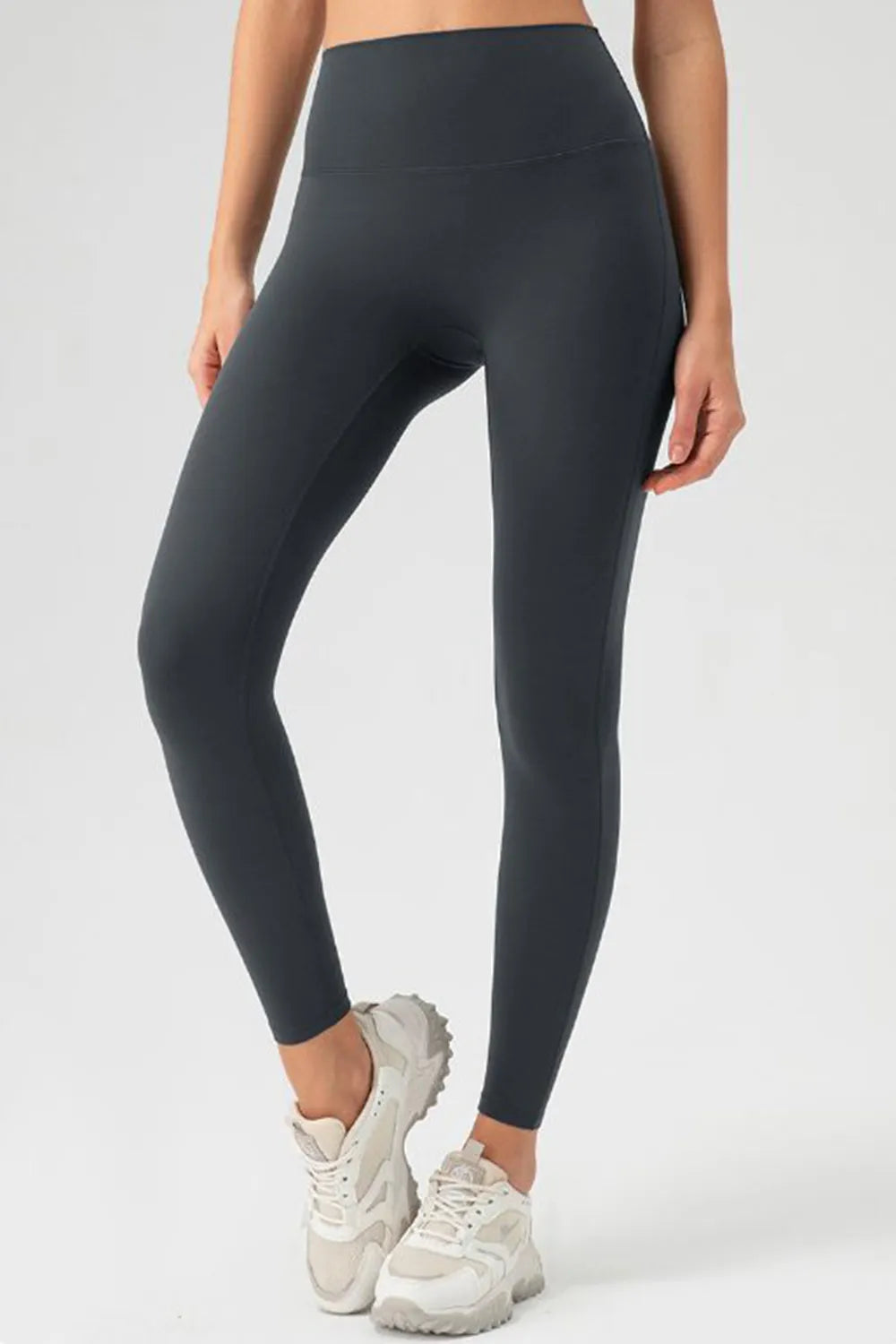High Waist Skinny Active Pants Dark Gray Fitggins