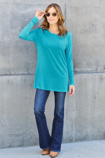 Basic Bae Full Size Round Neck Long Sleeve Top Fitggins