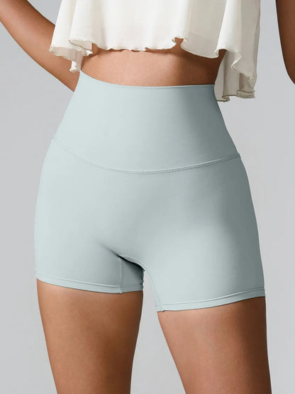 High Waist Active Shorts Light Green Fitggins
