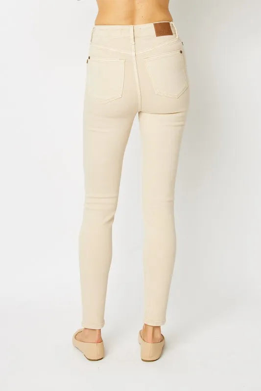 Judy Blue Full Size Garment Dyed Tummy Control Skinny Jeans Fitggins