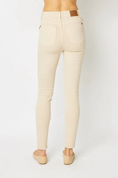 Judy Blue Full Size Garment Dyed Tummy Control Skinny Jeans Fitggins