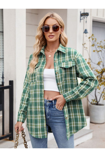 Mandy Plaid Button Up Long Sleeve Shirt Fitggins