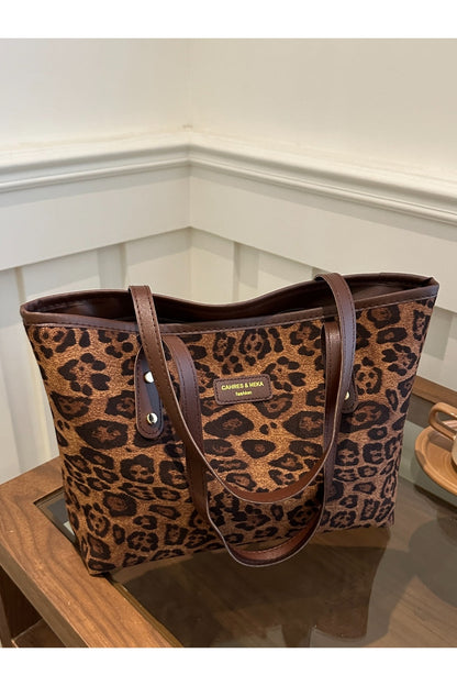 Leopard Polyester Tote Bag - Handbag - FITGGINS