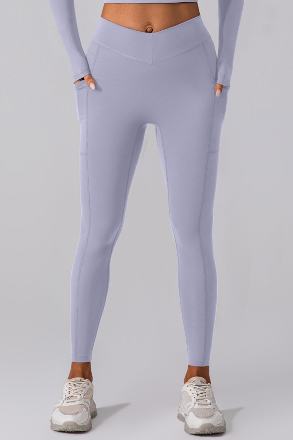 High Waist Active Leggings with Pockets - Leggings - FITGGINS