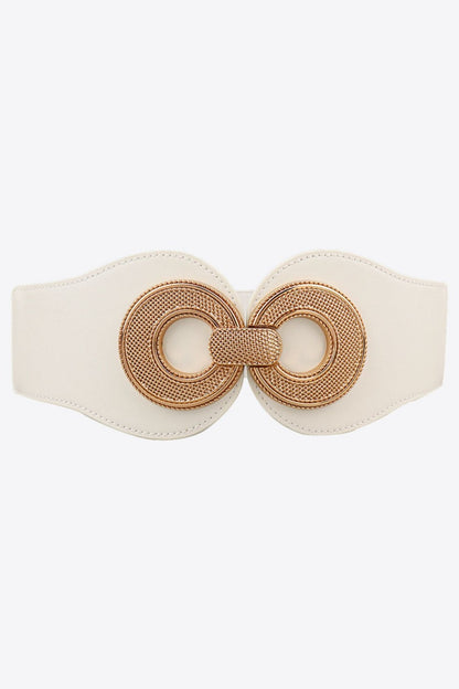 Alloy Buckle Elastic PU Belt - Belt - FITGGINS