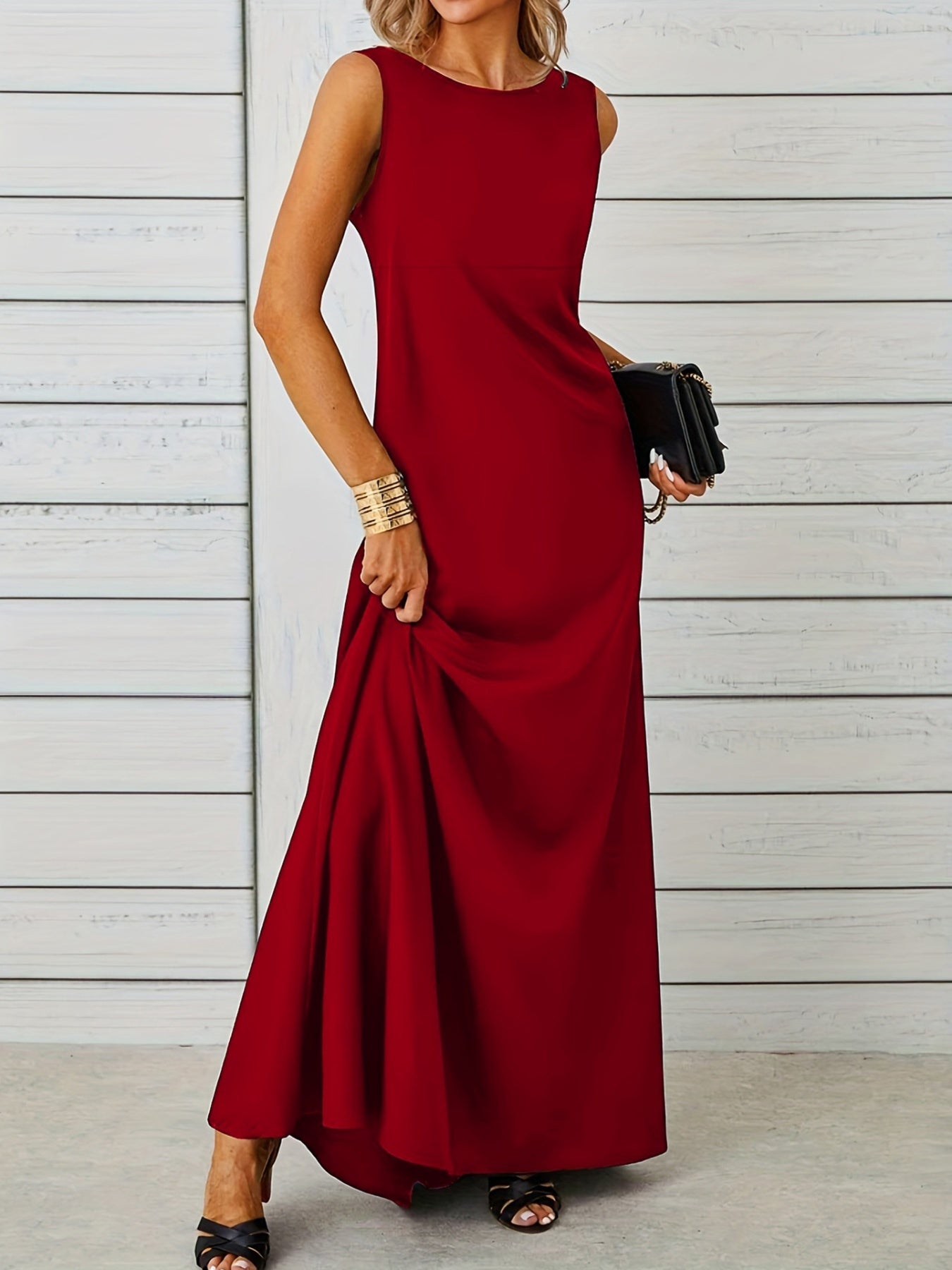 Sleeveless Flowy Maxi Dress Fitggins