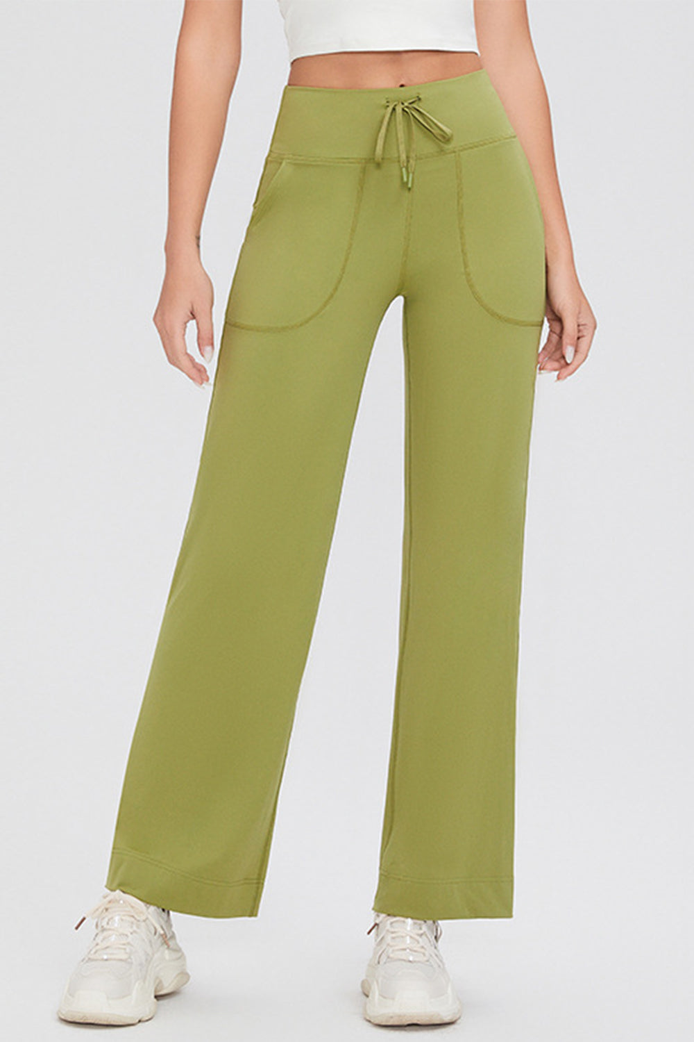 Basic Bae Full Size Drawstring High Waist Pants with Pockets - Pants - FITGGINS