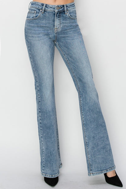 RISEN Full Size Mid Rise Bootcut Jeans - Jeans - FITGGINS