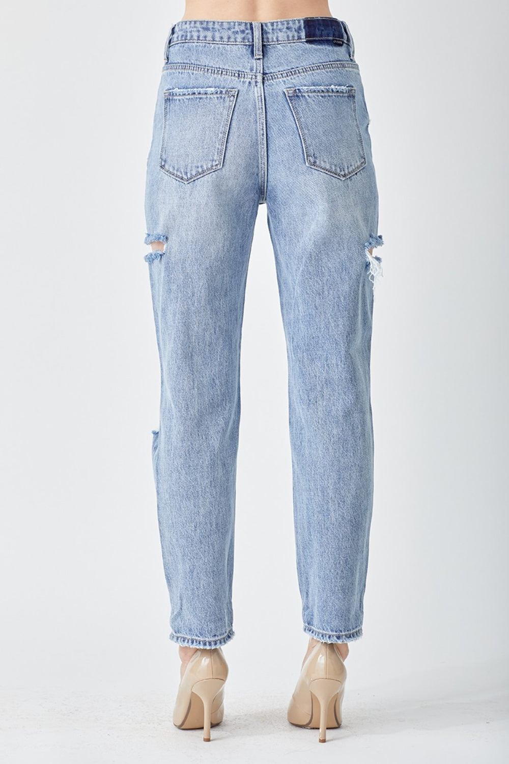 RISEN Distressed Slim Cropped Jeans - Jeans - FITGGINS
