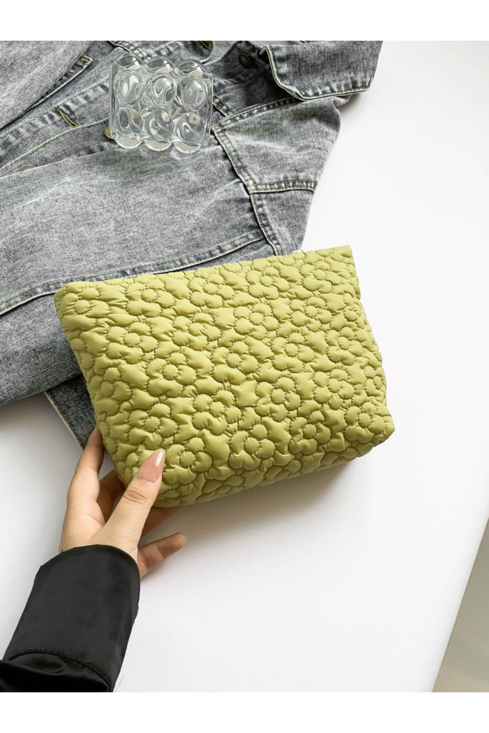 Flower Texture Polyester Clutch - Handbag - FITGGINS