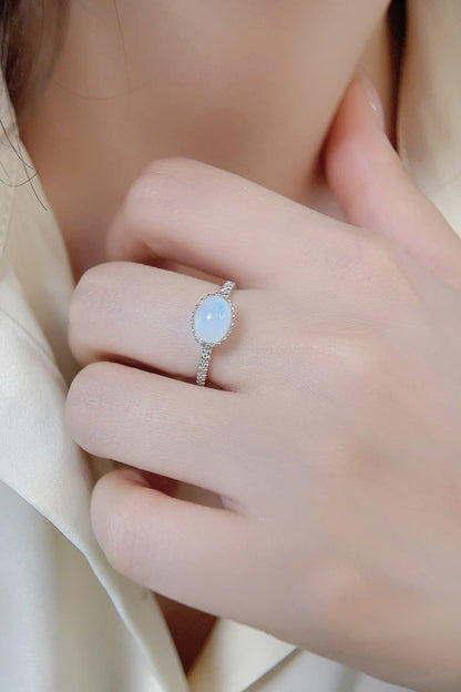 Moonstone 925 Sterling Silver Ring - Rings - FITGGINS