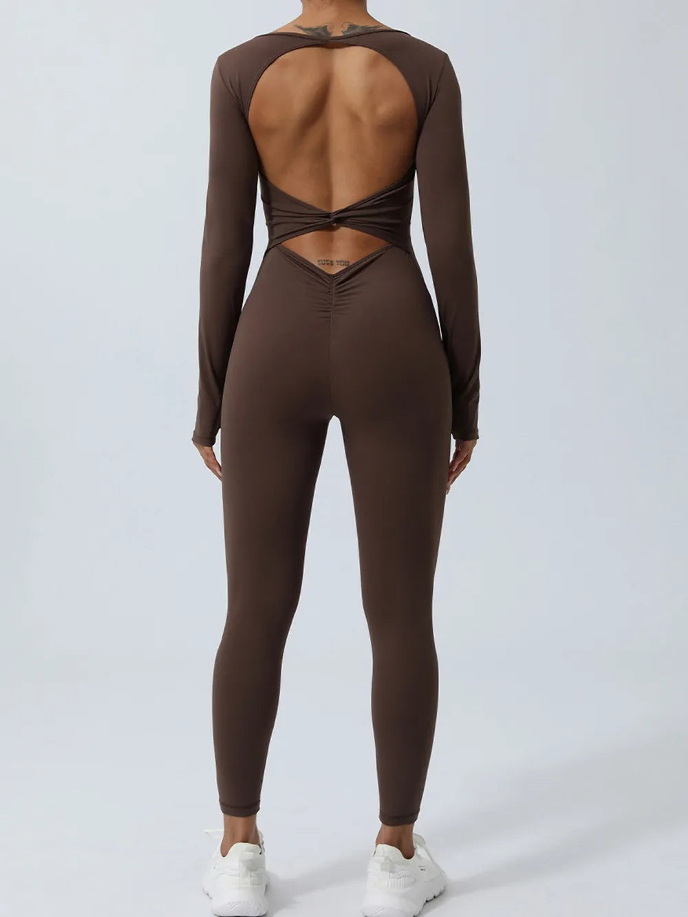 Twisted Backless Long Sleeve Jumpsuit Fitggins