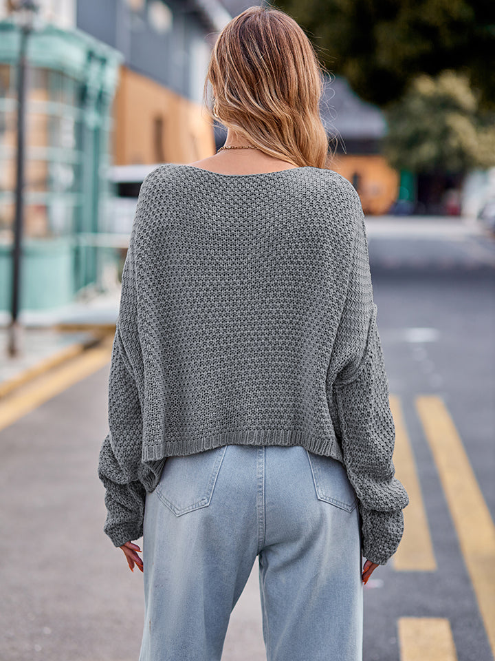 Round Neck Cable-Knit Sweater Fitggins