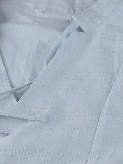 Full Size Tied Three-Quarter Sleeve Mini Dress Fitggins