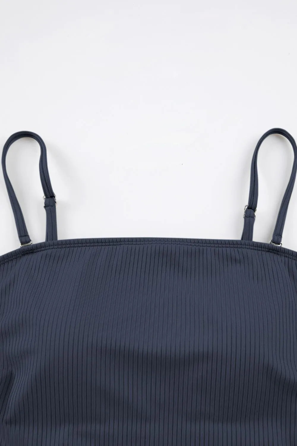 Ribbed Drawstring Sides Cutout One Piece Swimsuit Fitggins