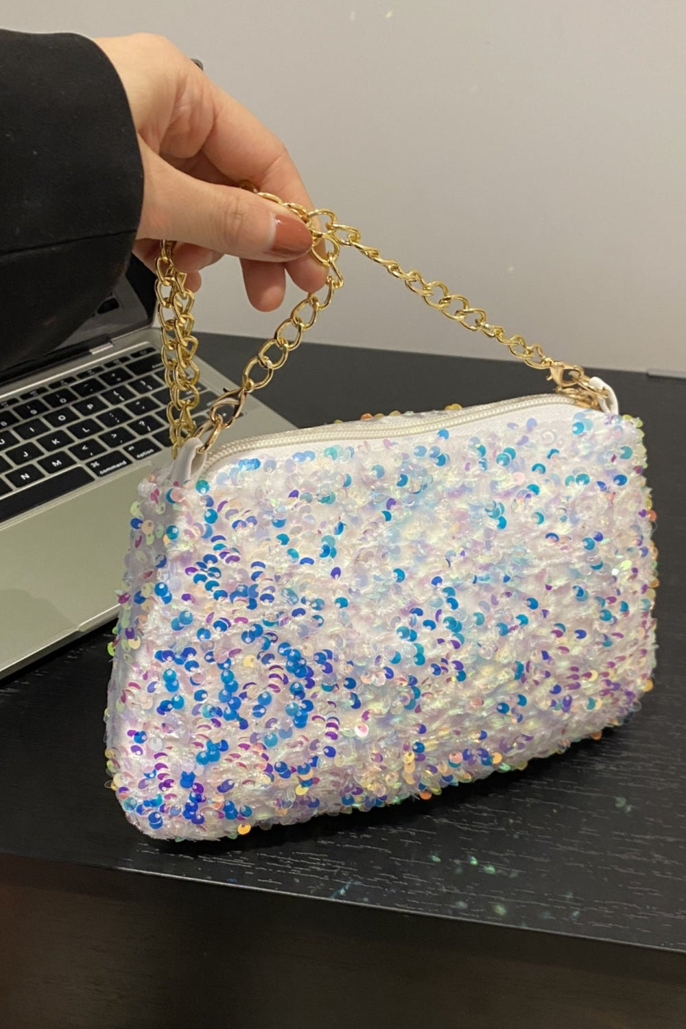 Sequin Removable Strap Shoulder Bag - Handbag - FITGGINS