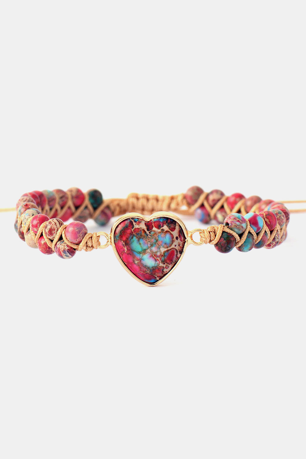 Handmade Heart Shape Natural Stone Bracelet - Bracelets - FITGGINS