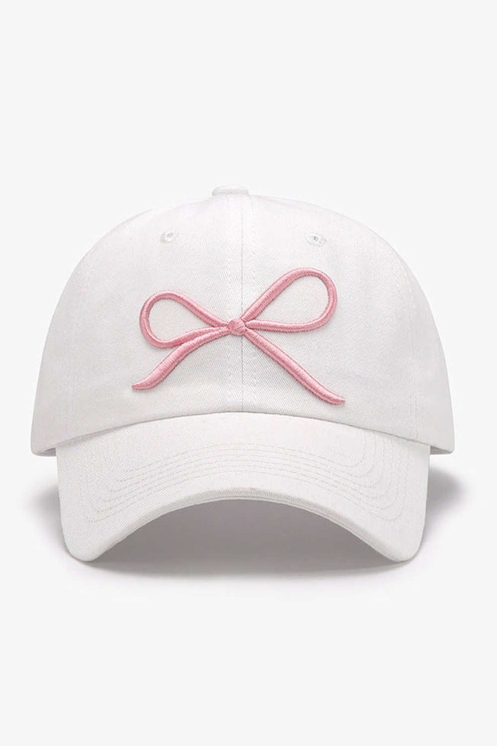 Bow Embroidered Cotton Baseball Cap - Hats - FITGGINS