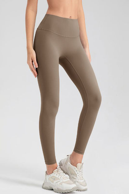 Wide Waistband Sport Leggings - Leggings - FITGGINS