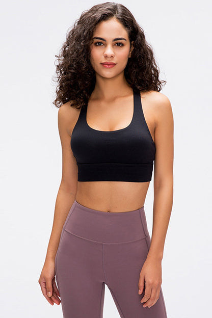 Millennia Crisscross Scoop Neck Active Tank - Crop Tops & Tank Tops - FITGGINS