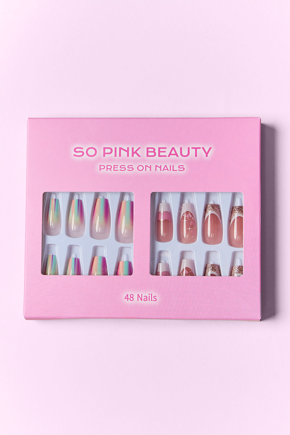 SO PINK BEAUTY Press On Nails 2 Packs - - FITGGINS