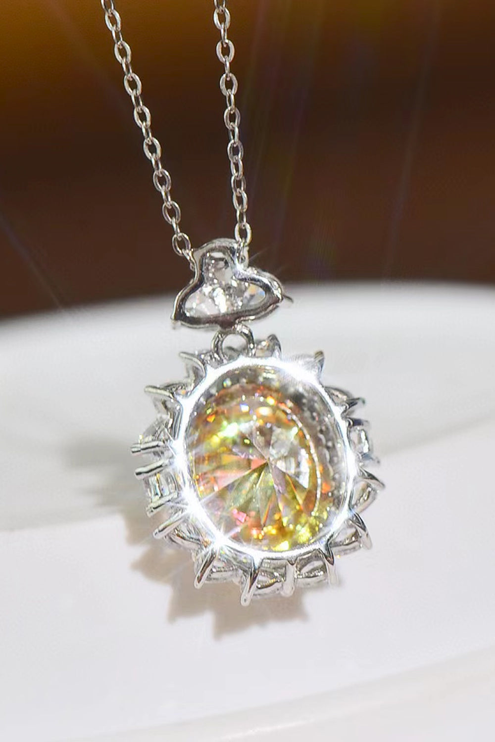 5 Carat Yellow Moissanite Pendant Necklace - Necklaces - FITGGINS