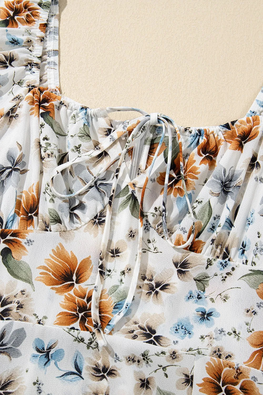 Floral Print Flounce Sleeve Midi Dress Fitggins