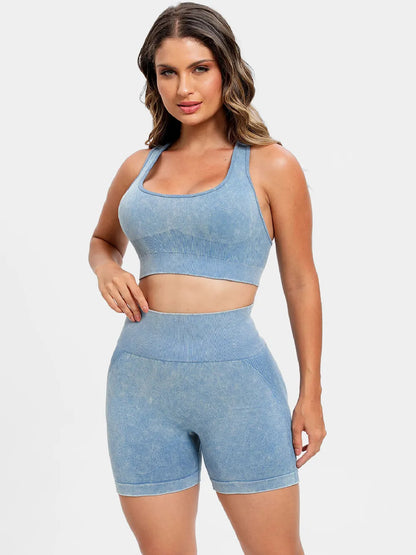 Scoop Neck Wide Strap Top and Shorts Active Set Fitggins