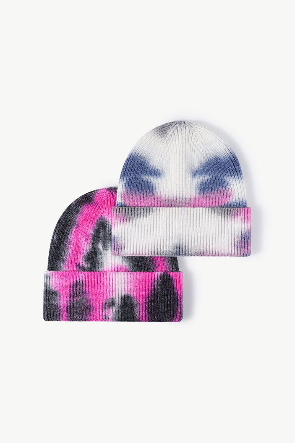 Tie-Dye Cuffed Knit Beanie - Hats - FITGGINS