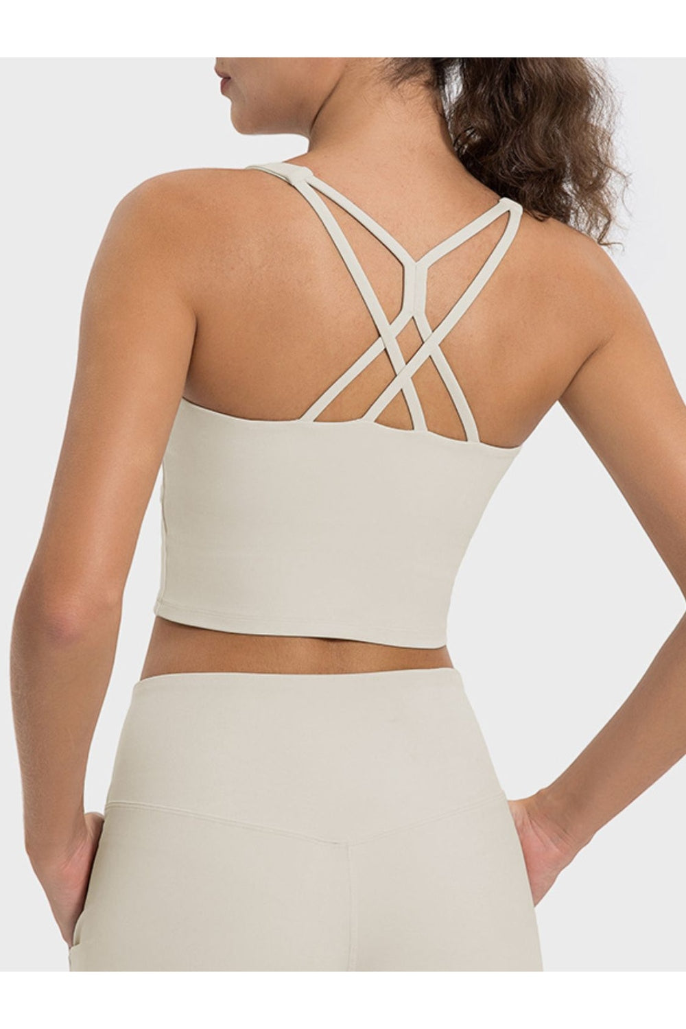 Millennia Crisscross Round Neck Active Tank - Crop Tops & Tank Tops - FITGGINS